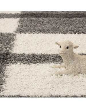 Gala Shaggy vloerkleed, hoogpolig design, grijs-wit-lichtgrijs