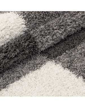 Gala Shaggy vloerkleed, hoogpolig design, grijs-wit-lichtgrijs