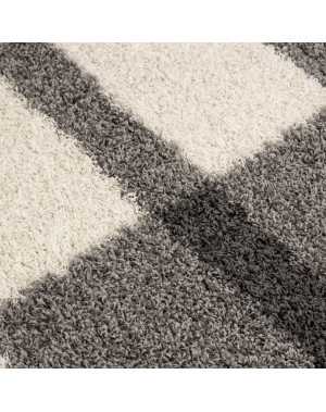 Gala Shaggy vloerkleed, hoogpolig design, grijs-wit-lichtgrijs