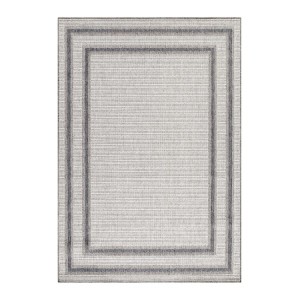 Tapis d’extérieur, couleur crème, matière sisal, pour terrasse, résistant aux UV, design moderne