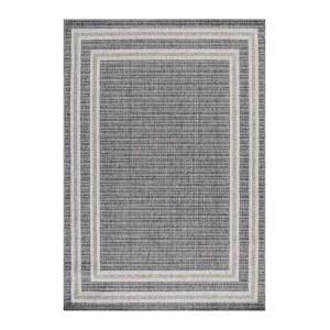 Tapis d’extérieur, couleur gris, matière sisal, pour terrasse, résistant aux UV, confortable