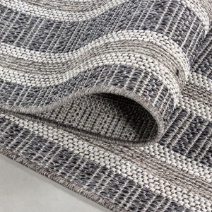 Tapis d’extérieur, couleur gris, matière sisal, pour terrasse, résistant aux UV, confortable