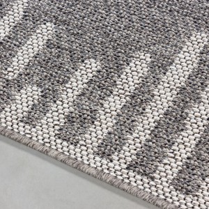 Tapis d’extérieur, motif carreaux, couleur gris, matière sisal, pour salon, cuisine, résistant aux