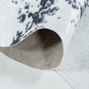 Tapis d’intérieur, couleur noir, matière daim, pour salon, lavable, design moderne, usage quotidien