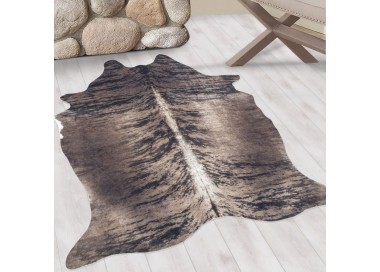 Tapis d’intérieur, couleur marron, matière daim, pour salon, confortable, tissage plat, look naturel