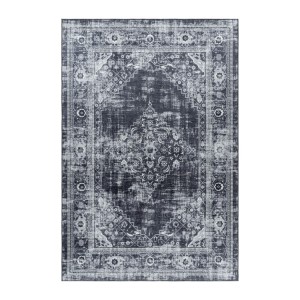 Tapis d’intérieur, style vintage, couleur gris, résistant et durable, confortable, lavable