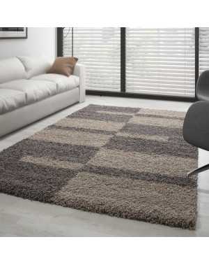Gala Shaggy vloerkleed, hoogpolig design, taupe-beige
