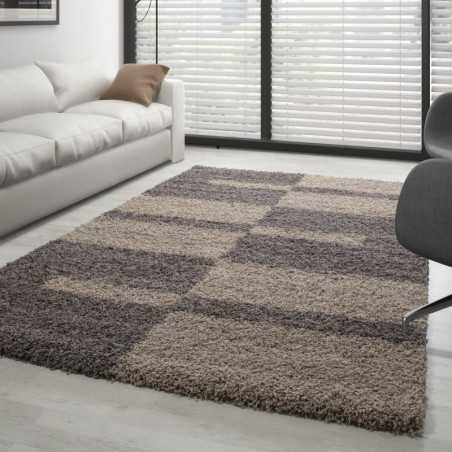 Gala Shaggy vloerkleed, hoogpolig design, taupe-beige
