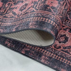 Tapis d’intérieur, style vintage, couleur noir, confortable, résistant et durable, antidérapant