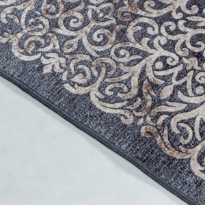 Tapis d’intérieur, style vintage, couleur noir, résistant et durable, confortable, tissage plat