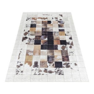 Tapis d’intérieur, style patchwork, couleur beige, confortable, usage quotidien, antidérapant