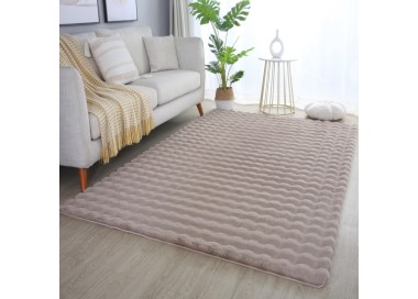 Binnenkleed, beige van kleur, gemaakt van katoen, voor de woonkamer, modern design, slijtvast en duurzaam.