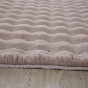 Tapis d’intérieur, couleur beige, matière coton, pour salon, design moderne, résistant et durable