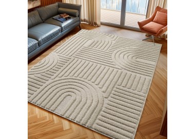 Binnenkleed, beige, van jute, voor de woonkamer, Scandinavische stijl, comfortabel, wasbaar.