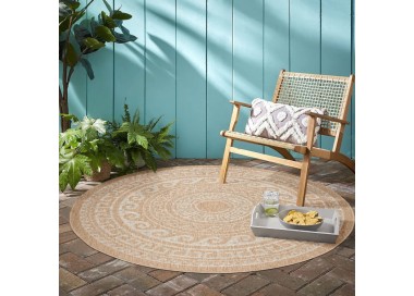 Buitenkleed in vintage stijl, beige kleur, gemaakt van polypropyleen, voor keuken en balkon.