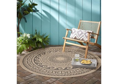 Tapis extérieur, style vintage, couleur noir, matière polypropylène, pour cuisine et balcon