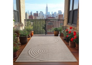 Tapis d’extérieur, couleur beige, pour salon, cuisine, résistant aux UV, design moderne, lavable