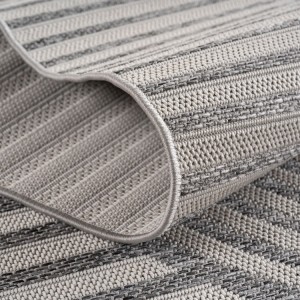 Tapis d’extérieur, couleur gris, pour salon, cuisine, résistant aux UV, design moderne, tissage plat