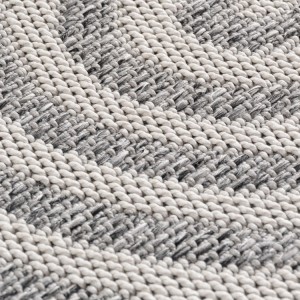 Tapis d’extérieur, couleur gris, pour salon, cuisine, résistant aux UV, design moderne, tissage plat