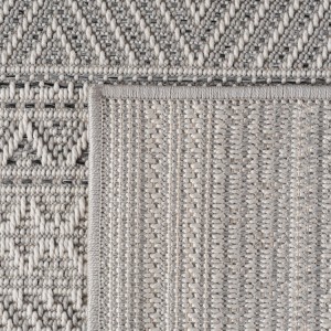 Tapis d’extérieur, couleur gris, pour salon, cuisine, résistant aux UV, tissage plat, confortable