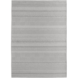 Grijs buitenkleed voor woonkamer en keuken, UV-bestendig, platgeweven, comfortabel