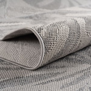 Grijs buitenkleed voor woonkamer en keuken, UV-bestendig, platgeweven, comfortabel