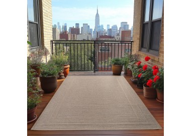 Tapis d’extérieur, couleur beige, pour salon, cuisine, résistant aux UV, style scandinave, lavable