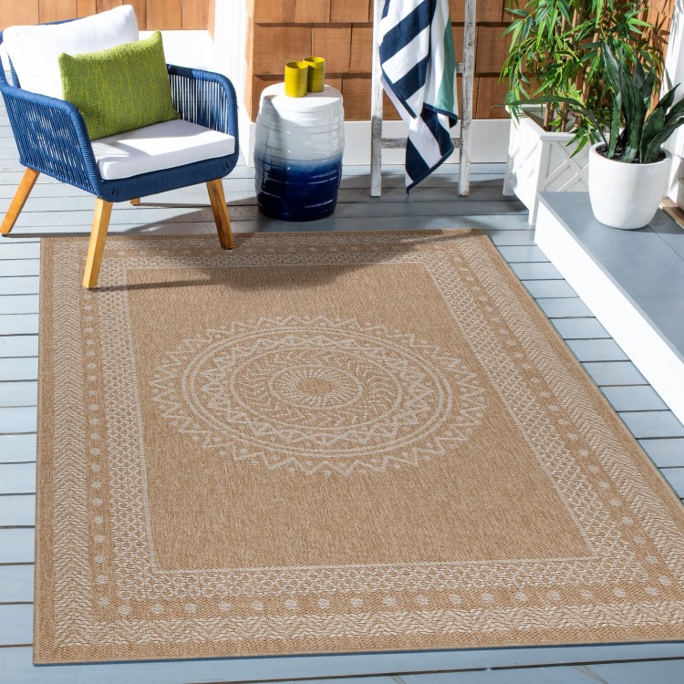 Tapis intérieur & extérieur, couleur beige, style vintage, matière polypropylène, pour cuisine