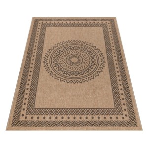 Tapis extérieur, design vintage, couleur noir, matière polypropylène, pour balcon et cuisine