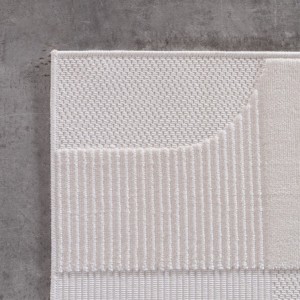 Tapis d’intérieur, style 3d, couleur crème, matière fil fibrillé, pour salon, look naturel