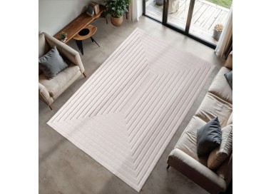 Tapis d’intérieur, style 3d, couleur crème, matière fil fibrillé, pour salon, design moderne