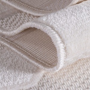 Decoratief vloerkleed in 3D-stijl, crèmekleurig, gemaakt van gefibrilleerd garen, voor de woonkamer, slijtvast en duurzaam.