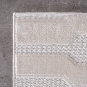 Tapis décoratif, style 3d, couleur crème, matière fil fibrillé, pour salon, résistant et durable