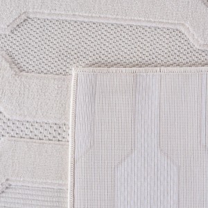 Tapis décoratif, style 3d, couleur crème, matière fil fibrillé, pour salon, résistant et durable