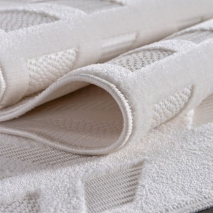 Tapis intérieur, style 3d, couleur crème, matière fil fibrillé, pour salon, résistant et durable