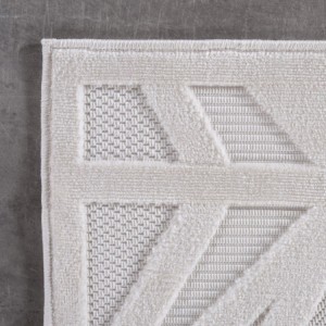 Binnenkleed, 3D-stijl, crèmekleur, gemaakt van gefibrilleerd garen, geschikt voor de woonkamer, slijtvast en duurzaam.