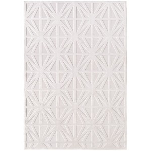 Binnenkleed, 3D-stijl, crèmekleur, gemaakt van gefibrilleerd garen, geschikt voor de woonkamer, slijtvast en duurzaam.