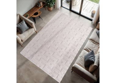 Binnenkleed, 3D-stijl, crèmekleur, gemaakt van gefibrilleerd garen, voor de woonkamer, zachte textuur