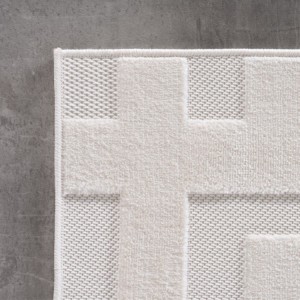 Binnenkleed, 3D-stijl, crèmekleur, gemaakt van gefibrilleerd garen, voor de woonkamer, zachte textuur