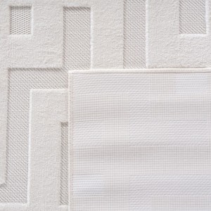 Tapis d’intérieur, style 3d, couleur crème, matière fil fibrillé, pour salon, texture douce