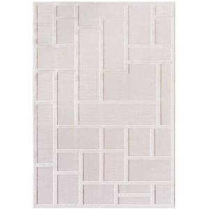 Tapis d’intérieur, style 3d, couleur crème, matière fil fibrillé, pour salon, résistant et durable