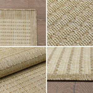 Tapis d’extérieur, couleur beige, matière polypropylène, pour cuisine, balcon, résistant aux UV