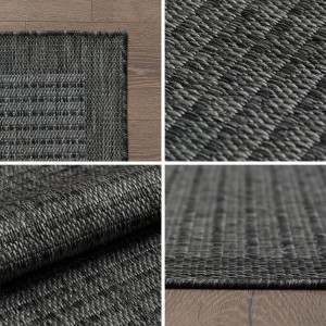 Tapis d’extérieur, couleur noir, matière polypropylène, pour cuisine, balcon, résistant aux UV