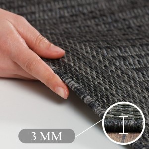 Tapis d’extérieur, couleur noir, matière polypropylène, pour cuisine, balcon, résistant aux UV