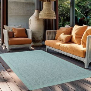 Tapis d’extérieur, couleur bleu, matière polypropylène, pour cuisine, balcon, résistant aux UV