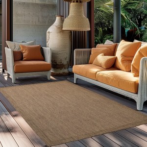 Tapis d’extérieur, couleur marron, matière polypropylène, pour cuisine, balcon, résistant aux UV