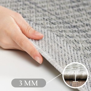 Tapis d’extérieur, couleur gris, matière polypropylène, pour cuisine, balcon, résistant aux UV