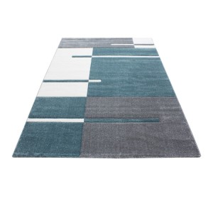 Binnenkleed, geruit patroon, blauwe kleur, jute, voor de woonkamer, modern design, wasbaar