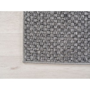 Tapis d’extérieur, couleur gris, pour salon, cuisine, résistant aux UV, look naturel, tissage plat