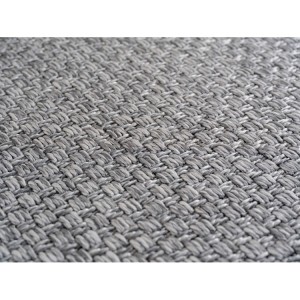 Tapis d’extérieur, couleur gris, pour salon, cuisine, résistant aux UV, look naturel, tissage plat
